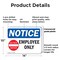 Signmission Employees Only OSHA Notice Sign, Plastic, 14in W x 10in L, 2PK OS-2PACK-NS-P-1014-L-12002 - alternate 4
